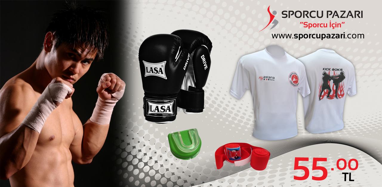 Boks Eldiveni, Bandaj, dişlik ve Astana Federasyon logolu tişört